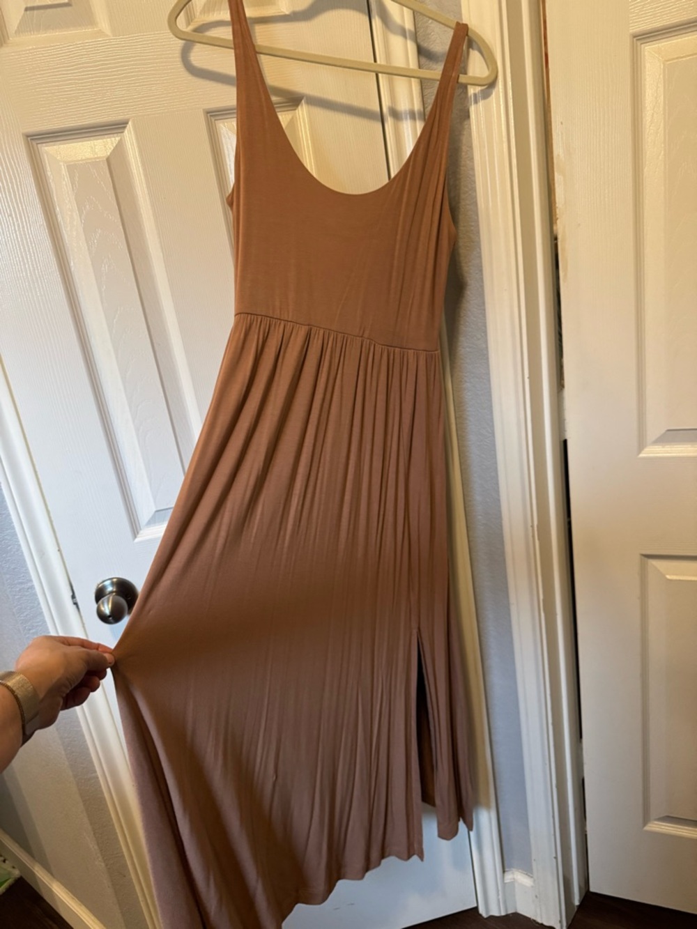 a new day Mauve Brown Scoop Neck Maxi Dress